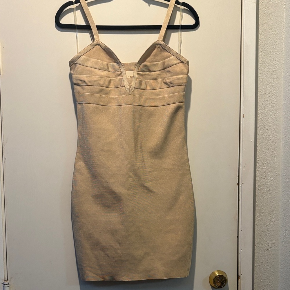 Wow Couture Beige Bodycon Dress